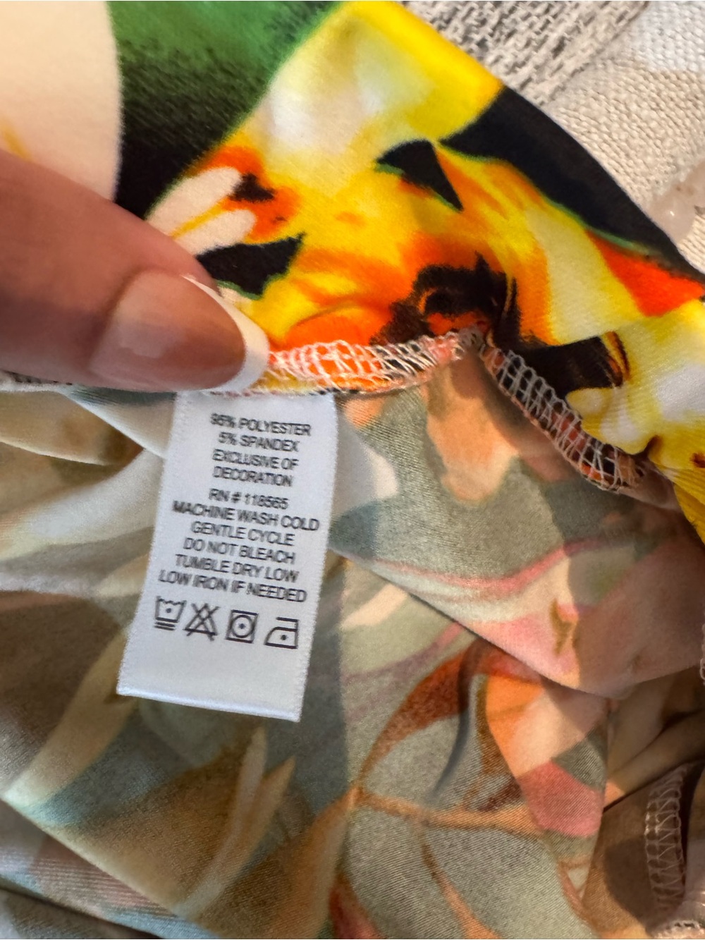 Kate & Mallory Floral Print Women’s Jogger pants - White with Multicolor Bloom - Picture 7 of 7